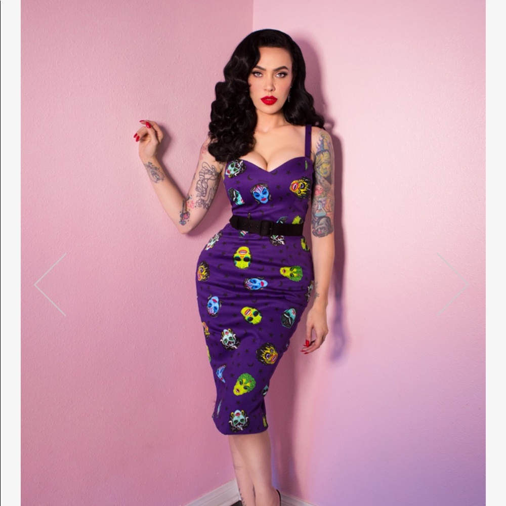 BEN COOPER MONSTER MASK SWEETHEART WIGGLE DRESS
